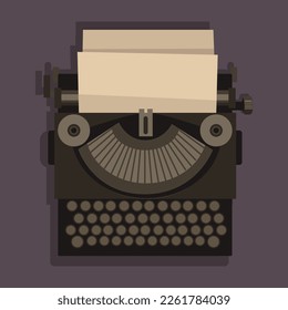 Typewriter, typing, paper, document, text, vintage icon - Download