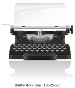 old typewriter vector illustration isolated on white background