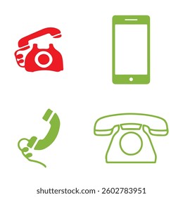 Old typical free phone icon set vector. Vector illustration EPS10