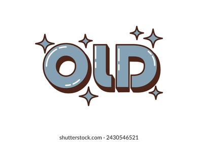 Old Typography Retro Sticker Design