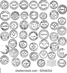 Old United State's colonial islands posting stamp set