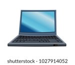 Old Used Laptop - Cartoon Vector Image