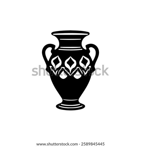 Old vase icon silhouette vector illustration on white background