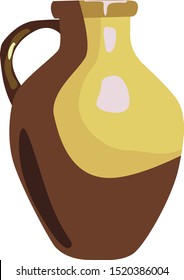 Old vase, illustration, vector on white background.