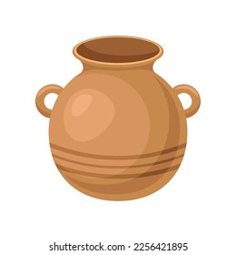 Old vase vector illustration. Cartoon drawing of antique ceramic or clay jug or pot isolated on white background. Pottery, damage, history, archeology concept