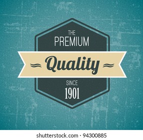 Old vector dark retro vintage grunge label - premium quality