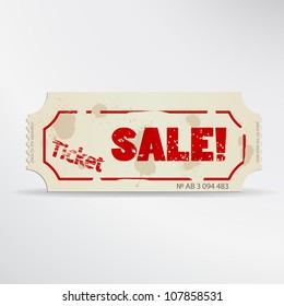 Old Vector entrance ticket. Paper sale coupon.