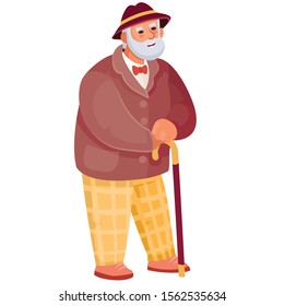 old; vector; grandfather; elderly; illustration; stick; age; grandpa; isolated; person; senior; walk; cane; male; art; drawing; white; man; background; pensioner; older; character; retirement; care; e