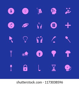 old vector icons set. with hourglass, rugby ball, hand sprout and lock in set