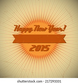 Old vector retro vintage design. 2015 new year.