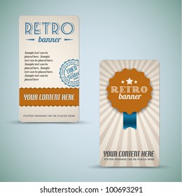 Old vector retro vintage grunge cards  - brown version