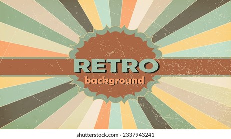 Old vector retro vintage lettering on sun rays background.Classic Vintage Retro Rays Background. Abstract retro,Sunbeam, geometric pattern,Funky Hippie,Classic Vintage Retro Rays Background.
