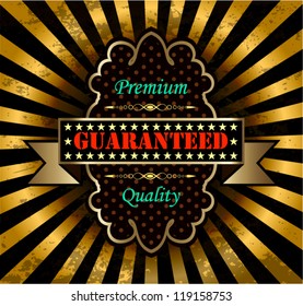 Old vector round retro premium quality label