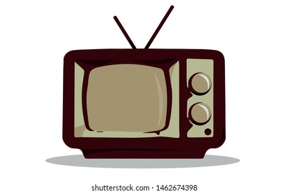 Old vector tv isolated on white background