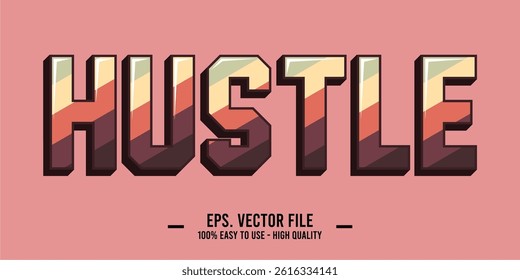 old vector typography design with the word “Hustle” in modern style. Perfect for t-shirts, posters, stickers, and digital prints. Clean, stylish, and inspiring.