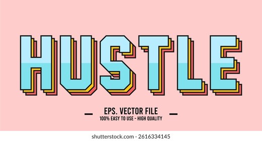 old vector typography design with the word “Hustle” in modern style. Perfect for t-shirts, posters, stickers, and digital prints. Clean, stylish, and inspiring.