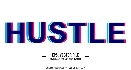 old vector typography design with the word “Hustle” in modern style. Perfect for t-shirts, posters, stickers, and digital prints. Clean, stylish, and inspiring.