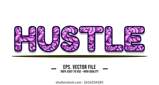 old vector typography design with the word “Hustle” in modern style. Perfect for t-shirts, posters, stickers, and digital prints. Clean, stylish, and inspiring.