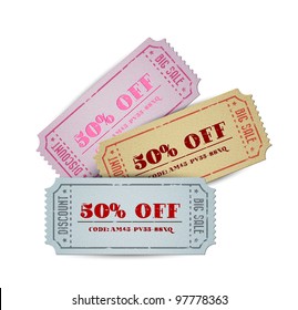 Old Vector vintage paper sale coupons with codes