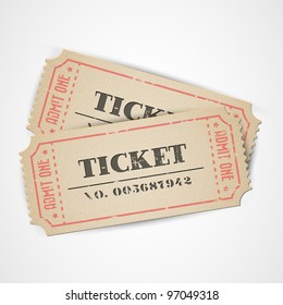 Old Vector Vintage Paper Tickets With Numbers