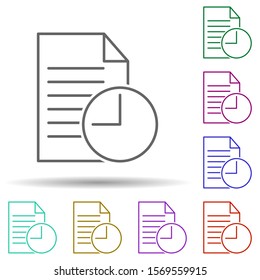 Old versions multi color icon. Simple thin line, outline vector of web icons for ui and ux, website or mobile application