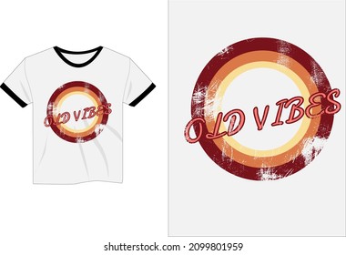 Old vibes retro vintage mockup t shirt design