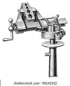 Old vice tool / vintage illustration from Meyers Konversations-Lexikon 1897