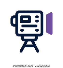 old video camera duotone icon. Sleek and modern vector icon for websites, mobile apps, marketing materials, and corporate design. Fully scalable and ready to use.