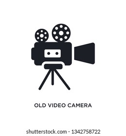 old video camera isolated icon. simple element illustration from electronic stuff fill concept icons. 