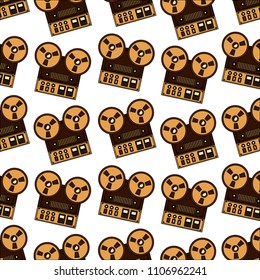 old video camera retro style pattern