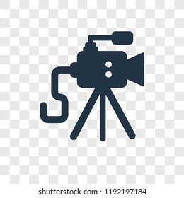 Old Video Camera vector icon isolated on transparent background, Old Video Camera transparency logo concept