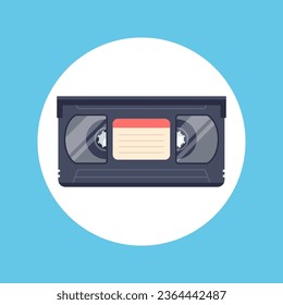 old video cassette from the 90s. flat vector illustration.