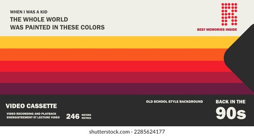 Old video cassette background. Old school and back to 90s concept background.