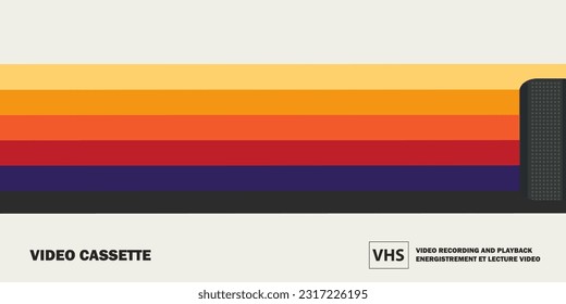 Old video cassette background. Old school and back to 90s concept background.