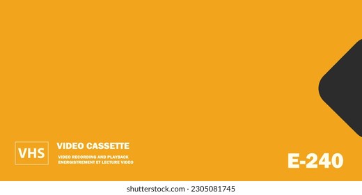 Old video cassette minimal yellow background. Old school and back to 90s concept background.