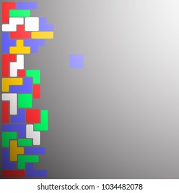 Old video game background. Brick games pieces backgdrop. Vector illustration.