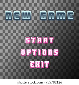 Old video game background. Retro new game text. Vector illustration.