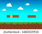 Old video game, retro style Background, Arcade brick style vector illustration