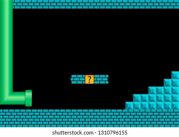 Old video game. retro style Background. Vector illustration. Eps 10