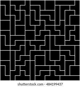Old video game square template. Brick game pieces. Vector illustration.