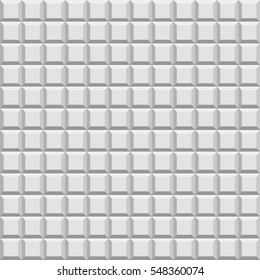 Old video game square template. Bricks pieces on white background
