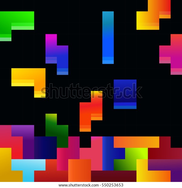 Old Video Game Square Template Colored Stock Vector (Royalty Free ...