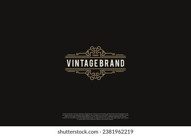 Old vinatage label ornament logo antique label decorations. Vector design element 