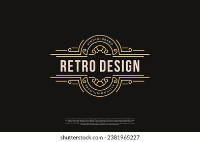 Old vinatage label ornament logo antique label decorations. Vector design element 