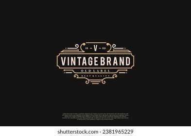 Old vinatage label ornament logo antique label decorations. Vector design element 