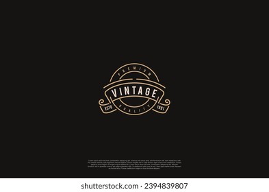 Old vinatage label ornament logo antique label decorations. Vector design element 