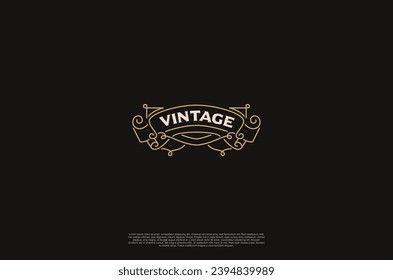 Old vinatage label ornament logo antique label decorations. Vector design element 