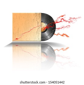 Old vinil disk, clip-art
