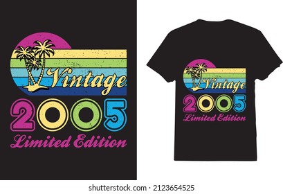 Old Vintage 2005 Limited Edition 17th Birthday Boys T-Shirt
