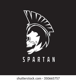 Old Vintage Antiques Skull Spartan warrior vector design template